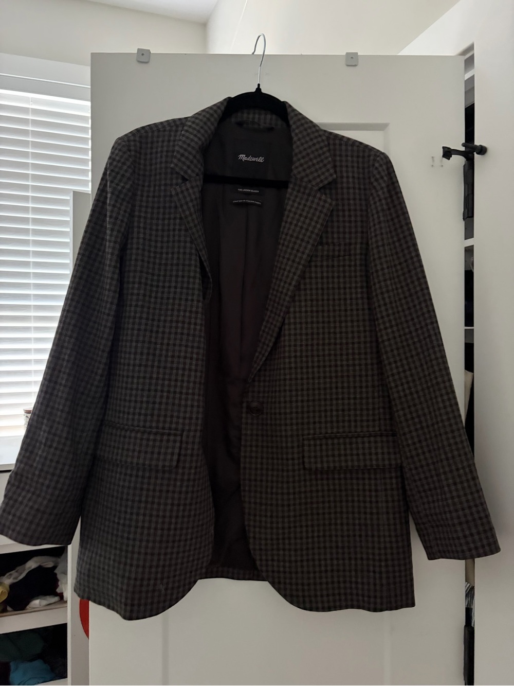 Madewell Brown & Black Houndstooth Women's Blazer